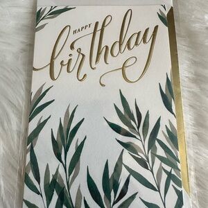 💥10/$10 Elegant Gold and Green Birthday Card